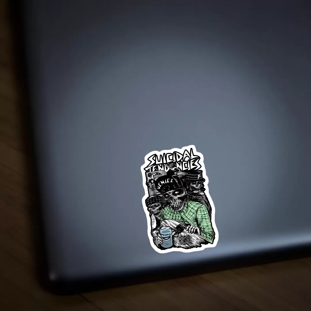 Suicidal Tendencies Stickers (2pcs Set) – Venice Punk Skull Art – 4 Inch Waterproof Vinyl - Image 4
