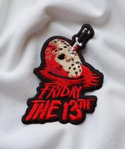 Friday The 13th Horror Mask & Knife Embroidered Patch – Slasher Fan Iron-On Badge