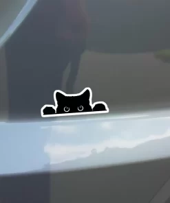 Funny Cat Sticker – Peeking Kitty with Paws Car Decal – 5.9 Inch Waterproof Vinyl 2pcs. - Image 3