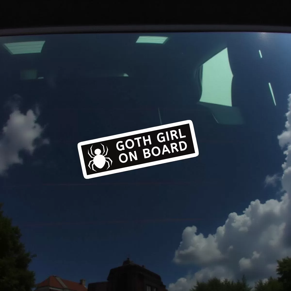 Goth Girl On Board Sticker – Gothic Car Window Vinyl Decal – 5.9 Inch Waterproof 2pcs. - Image 4