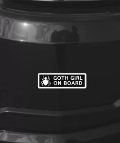 Goth Girl On Board Sticker – Gothic Car Window Vinyl Decal – 5.9 Inch Waterproof 2pcs. - Image 3