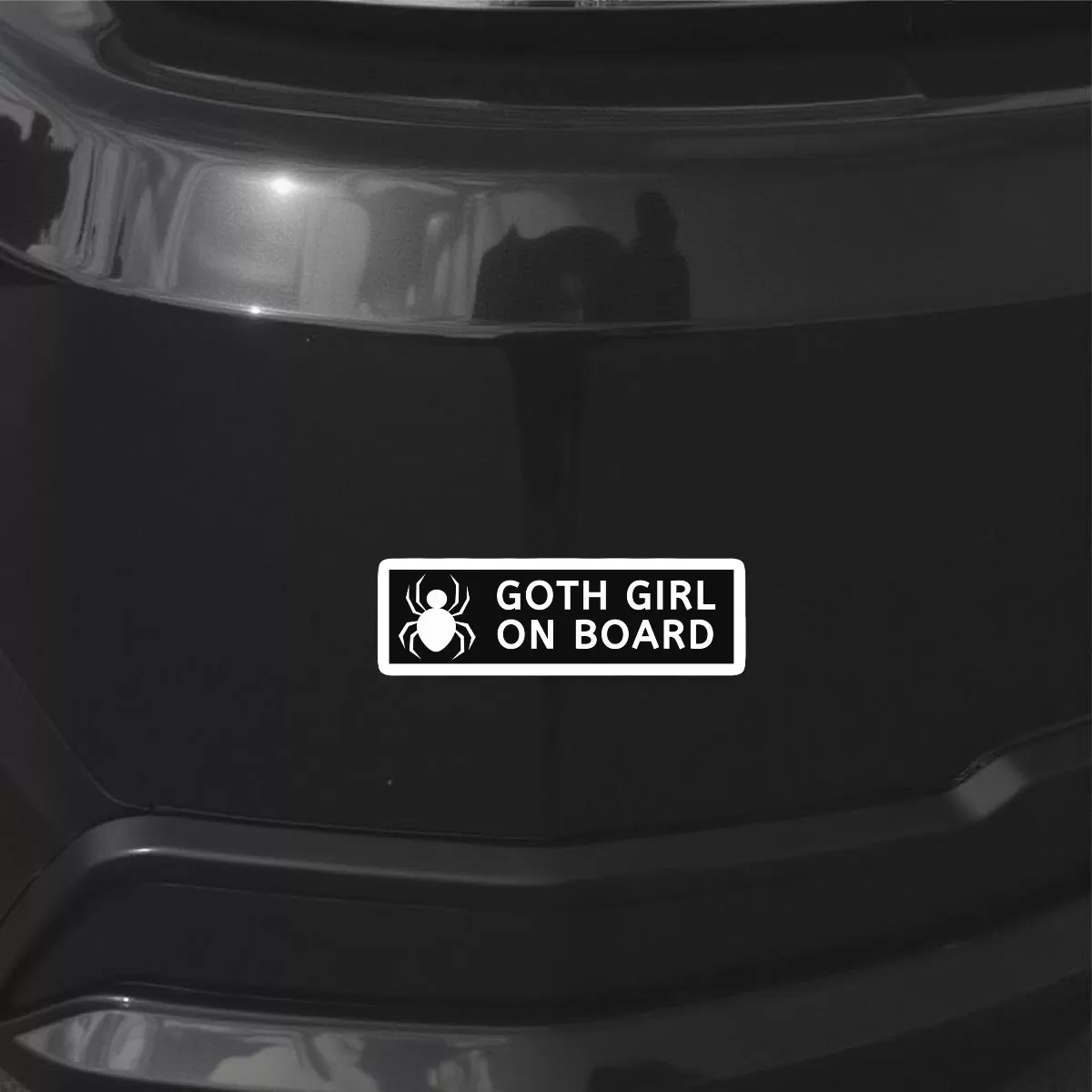 Goth Girl On Board Sticker – Gothic Car Window Vinyl Decal – 5.9 Inch Waterproof 2pcs. - Image 3