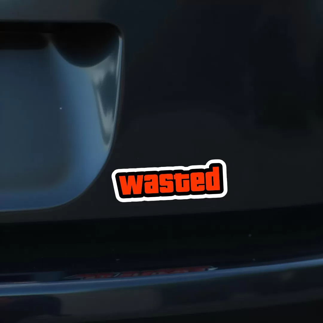 Wasted Sticker β Funny Gaming Car Decal β 5.9 Inch Waterproof Vinyl 2pcs. - Image 3