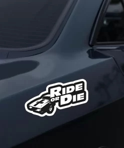 Ride or Die Sticker – Muscle Car Design Vinyl Decal – 5.9 Inch Waterproof 2pcs. - Image 3