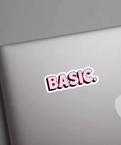BASIC. Sticker (2pcs Set) β Cute Pink Aesthetic Vinyl Decal, 3 Inch - Image 3