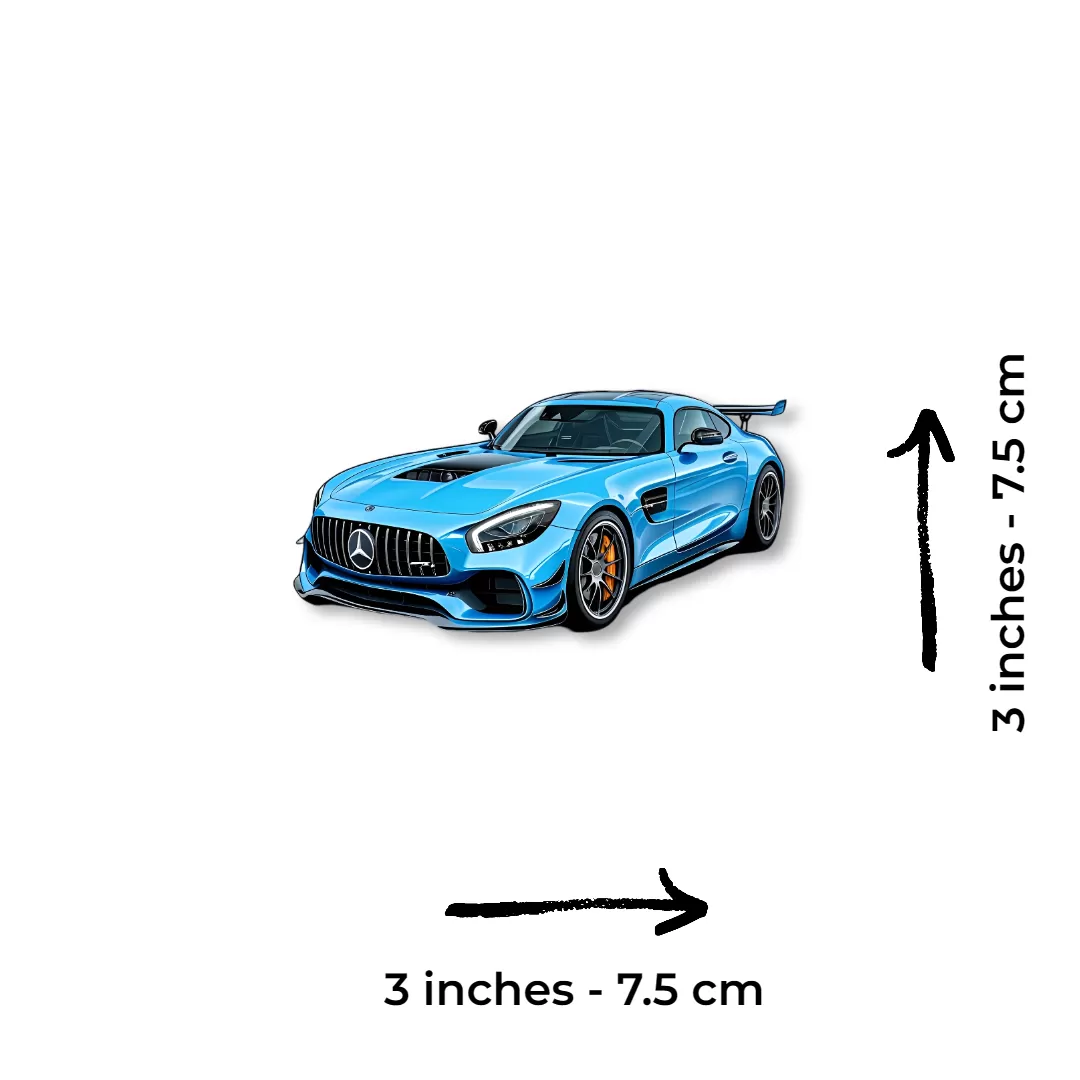 Blue Sports Car Sticker (2pcs) β Premium Glossy Vinyl Racing Car Decal, 3 Inch - Image 2