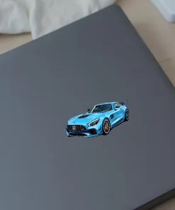 Blue Sports Car Sticker (2pcs) β Premium Glossy Vinyl Racing Car Decal, 3 Inch - Image 3
