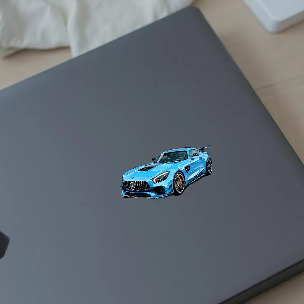 Blue Sports Car Sticker (2pcs) β Premium Glossy Vinyl Racing Car Decal, 3 Inch - Image 3