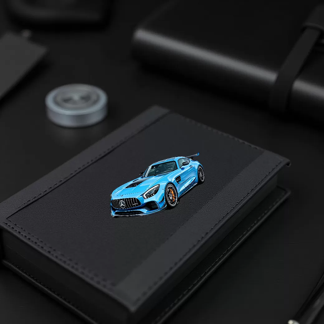 Blue Sports Car Sticker (2pcs) β Premium Glossy Vinyl Racing Car Decal, 3 Inch - Image 4