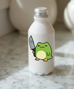Funny Frog With Knife Sticker (2pcs) – Cute Meme Frog Vinyl Decal, 3 Inch - Image 4