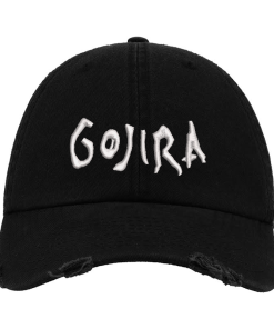 Gojira Embroidered Logo Distressed Black Baseball Cap
