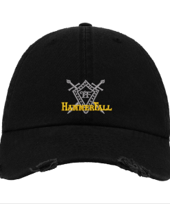 HammerFall Embroidered Crest Distressed Black Baseball Cap