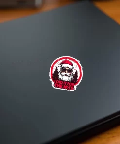 I Did It For The Ho’s” Funny Santa Sticker (2pcs) – Adult Humor Christmas Vinyl Decal, 3 Inch - Image 3