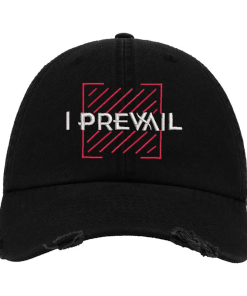 Black Distressed Baseball Cap with White Embroidered Patch Design – Jinjer Style Hat