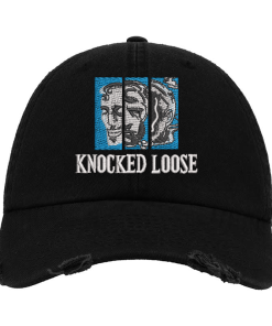 Knocked Loose Embroidered Logo Distressed Black Baseball Cap – Official-Style Hardcore Band Hat