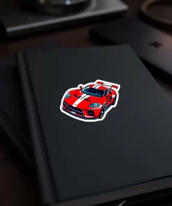 Red Race Car Sticker (2pcs) – Sporty Supercar Vinyl Decal, 3 Inch - Image 4