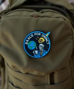 Brace for Impact Patch – 3" Embroidered Hook & Loop Morale Patch - Image 3