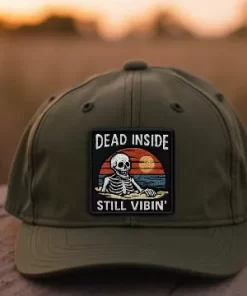 Dead Inside Still Vibin’ Patch – 3" Embroidered Hook & Loop Morale Patch - Image 3