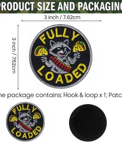 Alternative view of Fully Loaded Raccoon Patch – 3" Embroidered Hook & Loop Morale Patch