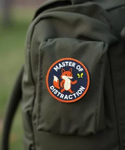 Master of Distraction Fox Patch – 3" Embroidered Hook & Loop Morale Patch - Image 3