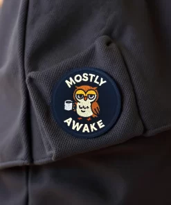 Mostly Awake Owl Patch – 3" Embroidered Hook & Loop Morale Patch - Image 4