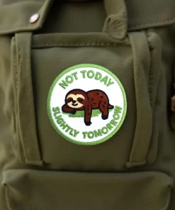 Not Today, Slightly Tomorrow Sloth Patch – 3" Embroidered Hook & Loop Morale Patch - Image 3