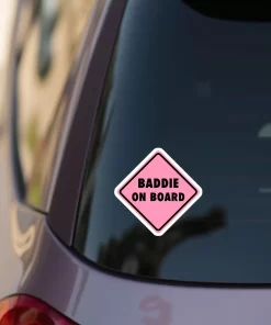 Baddie On Board Pink Car Sticker – 5.9 Inch Waterproof Vinyl Decal 2pcs - Image 4