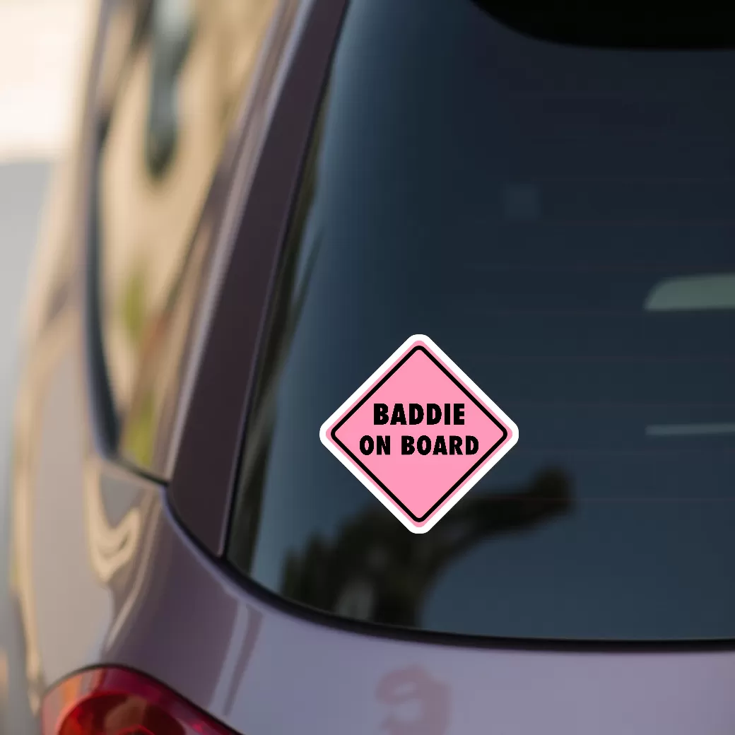 Baddie On Board Pink Car Sticker – 5.9 Inch Waterproof Vinyl Decal 2pcs - Image 4