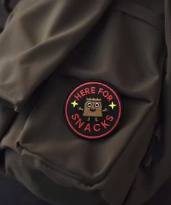 Here for Snacks Patch – 3" Embroidered Hook & Loop Morale Patch - Image 3