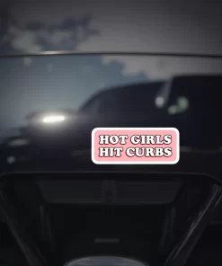 “Hot Girls Hit Curbs” Funny Pink Car Sticker – 5.9 Inch Waterproof Vinyl Decal 2pcs - Image 4