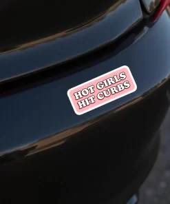 “Hot Girls Hit Curbs” Funny Pink Car Sticker – 5.9 Inch Waterproof Vinyl Decal 2pcs - Image 3