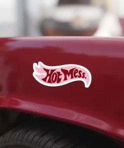 “Hot Mess” Cute Pink Car Sticker – 5.9 Inch Waterproof Vinyl Decal 2pcs - Image 3