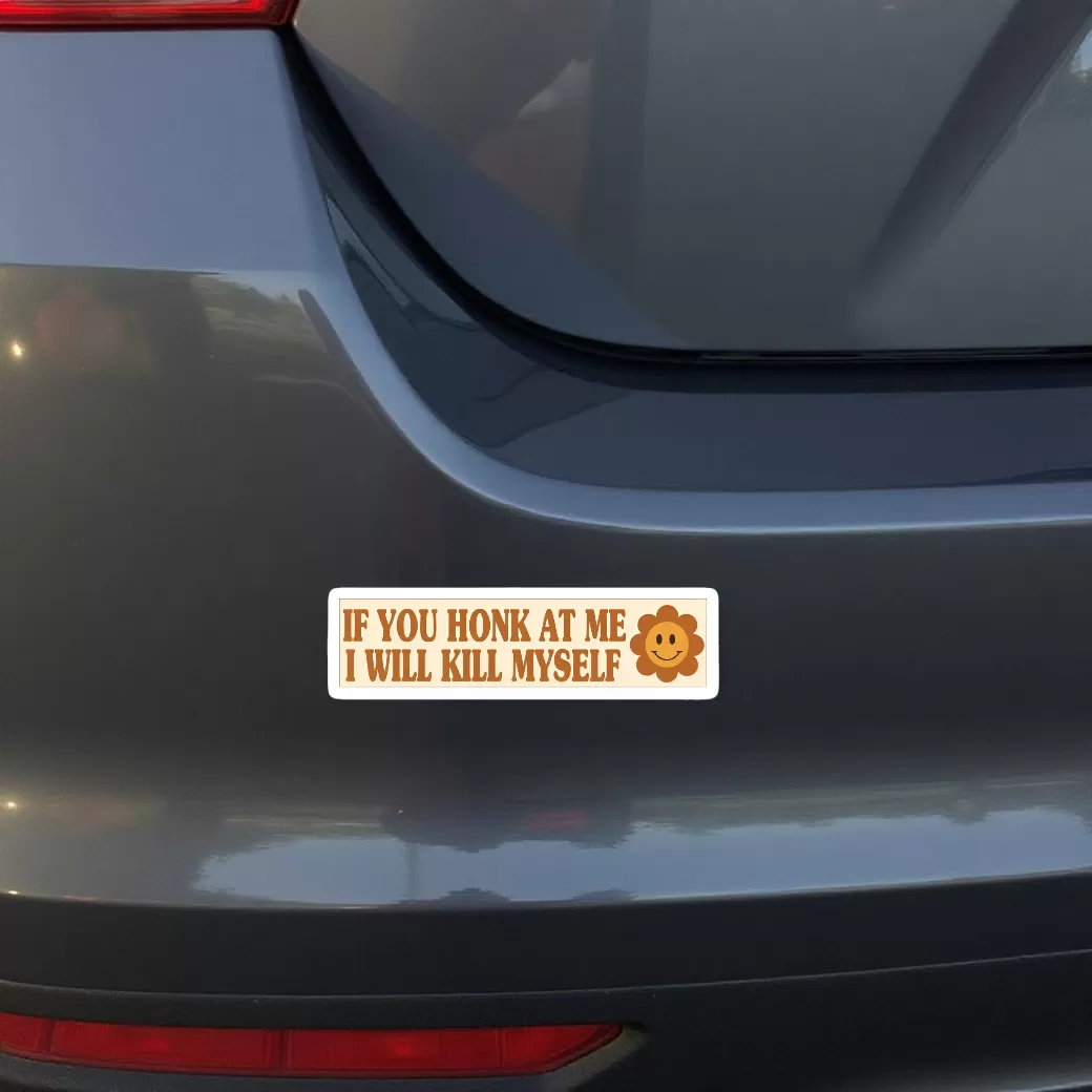 βIf You Honk at Meβ Funny Dark Humor Car Sticker β 5.9 Inch Waterproof Vinyl Decal 2pcs - Image 4