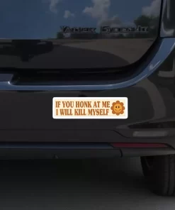 βIf You Honk at Meβ Funny Dark Humor Car Sticker β 5.9 Inch Waterproof Vinyl Decal 2pcs - Image 3