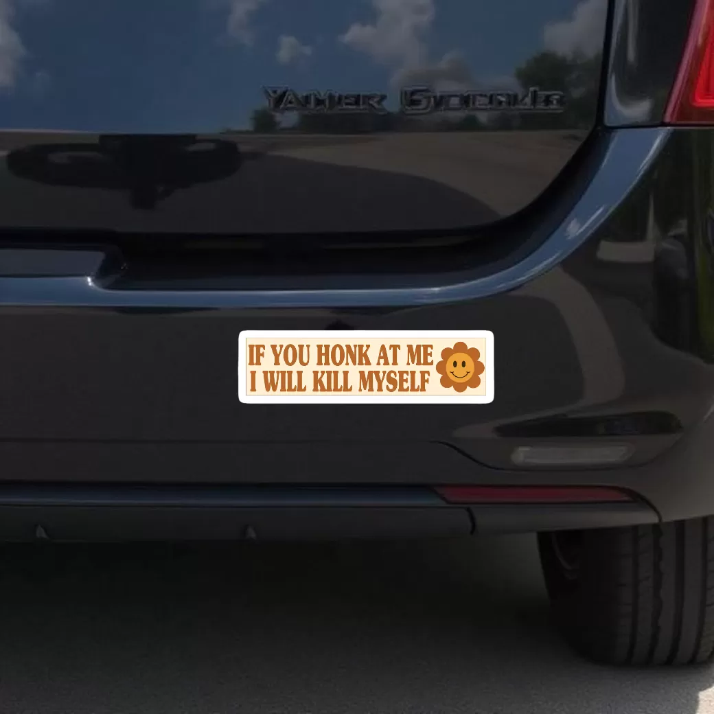 βIf You Honk at Meβ Funny Dark Humor Car Sticker β 5.9 Inch Waterproof Vinyl Decal 2pcs - Image 3