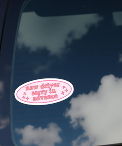New Driver Sorry in Advance Pink Car Sticker – 5.9 Inch Waterproof Vinyl Decal 2pcs - Image 4
