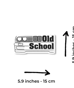Alternative view of Old School Car Sticker – Classic Car Line Art Vinyl Decal – 5.9 Inch Waterproof 2pcs