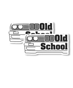 Old School Car Sticker – Classic Car Line Art Vinyl Decal – 5.9 Inch Waterproof 2pcs