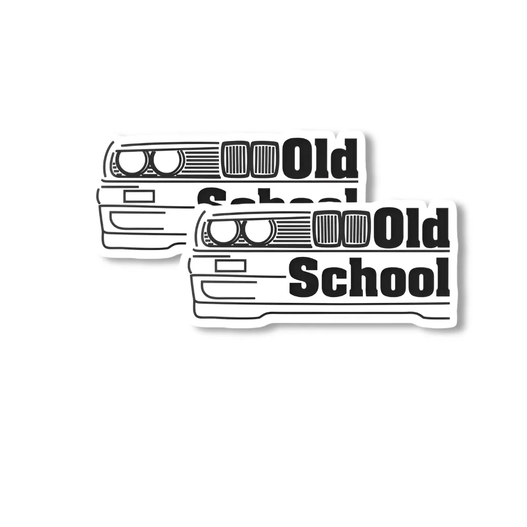 Old School Car Sticker β Classic Car Line Art Vinyl Decal β 5.9 Inch Waterproof 2pcs