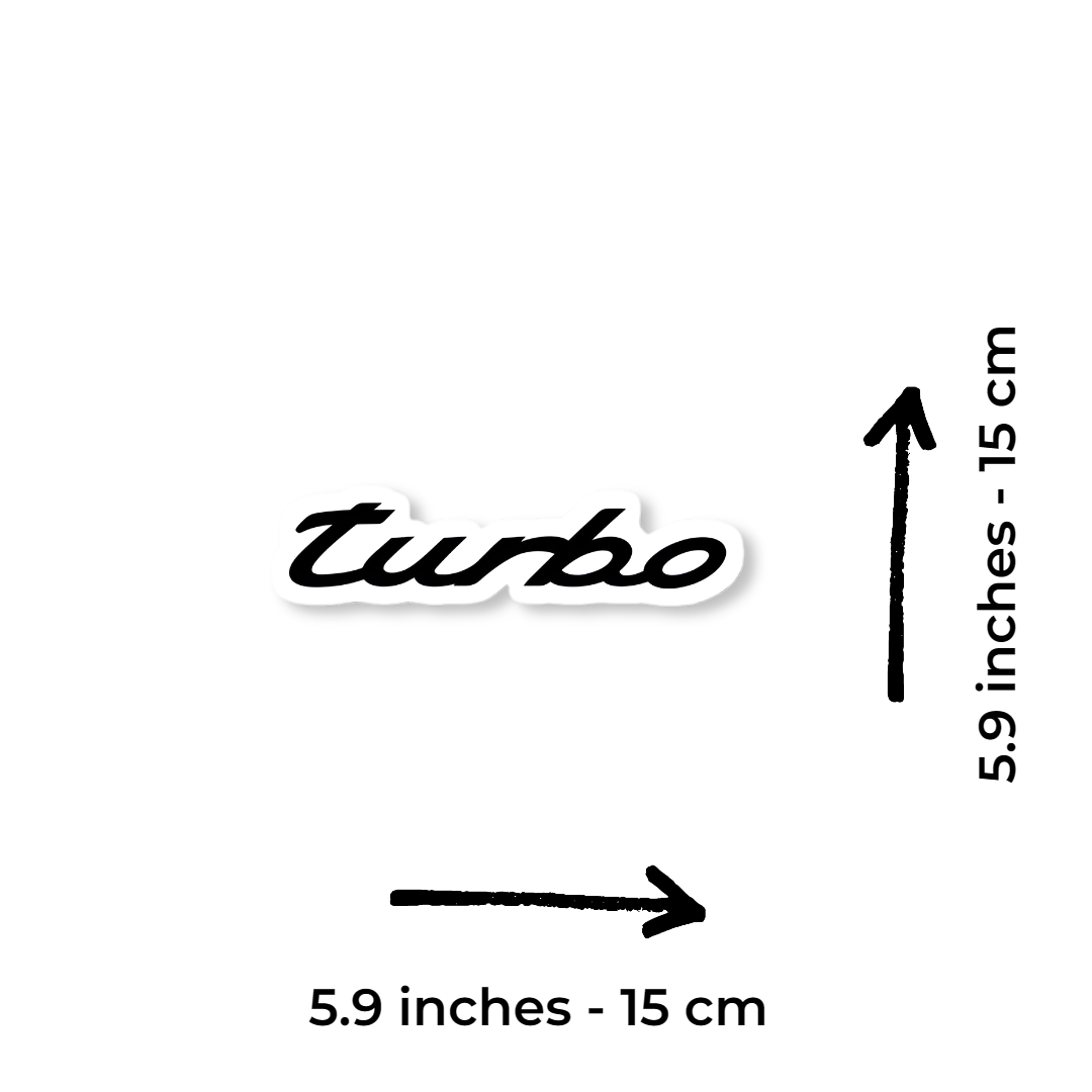 Turbo Script Car Sticker – 5.9 Inch Waterproof Vinyl Decal 2pcs - Image 2