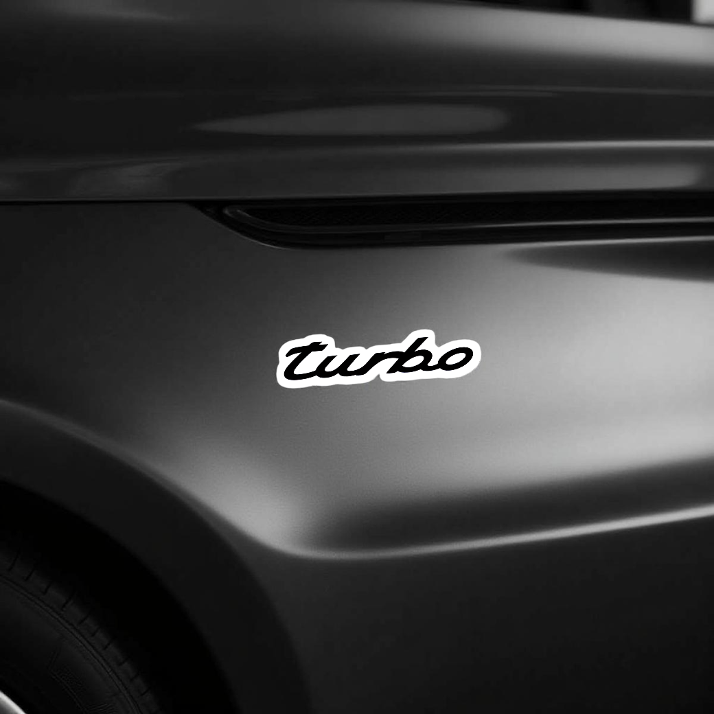 Turbo Script Car Sticker – 5.9 Inch Waterproof Vinyl Decal 2pcs - Image 4