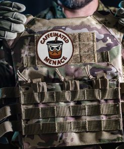 Caffeinated Menace Patch – 3" Embroidered Coffee Morale Patch with Hook & Loop Backing - Image 4