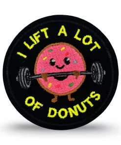 I Lift a Lot of Donuts Patch – Funny Gym Morale Patch 3" with Hook & Loop Backing