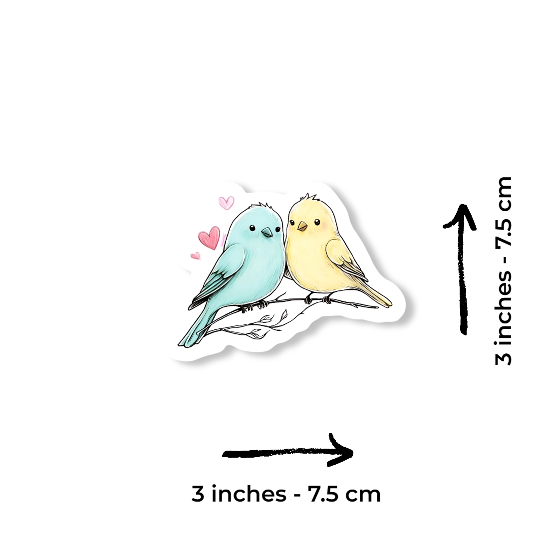 2pcs Love Birds Sticker – Cute Valentine Birds Vinyl Decal, 3 Inch - Image 2