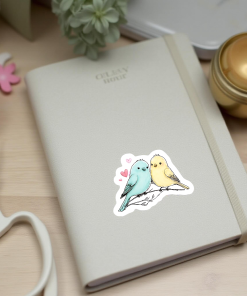 2pcs Love Birds Sticker – Cute Valentine Birds Vinyl Decal, 3 Inch - Image 4