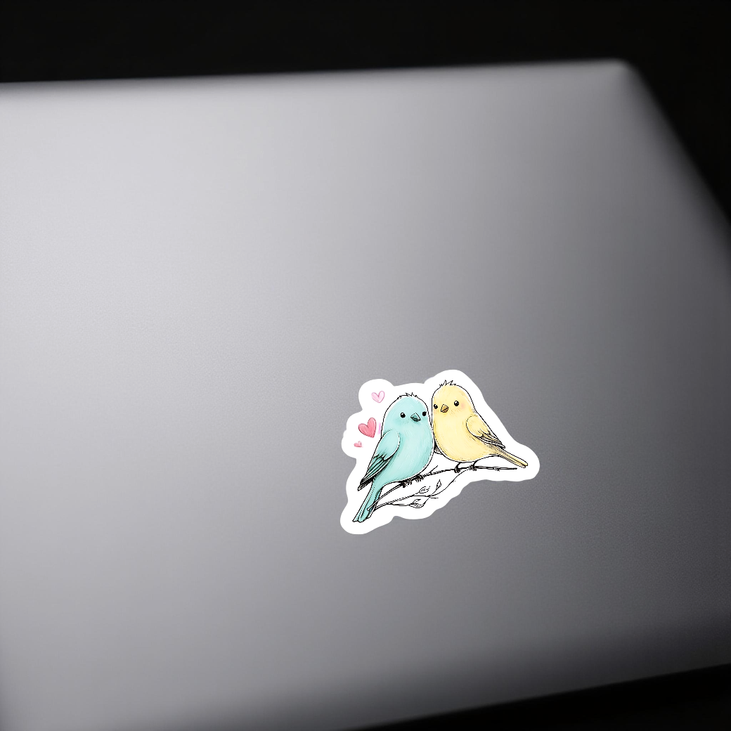 2pcs Love Birds Sticker – Cute Valentine Birds Vinyl Decal, 3 Inch - Image 3