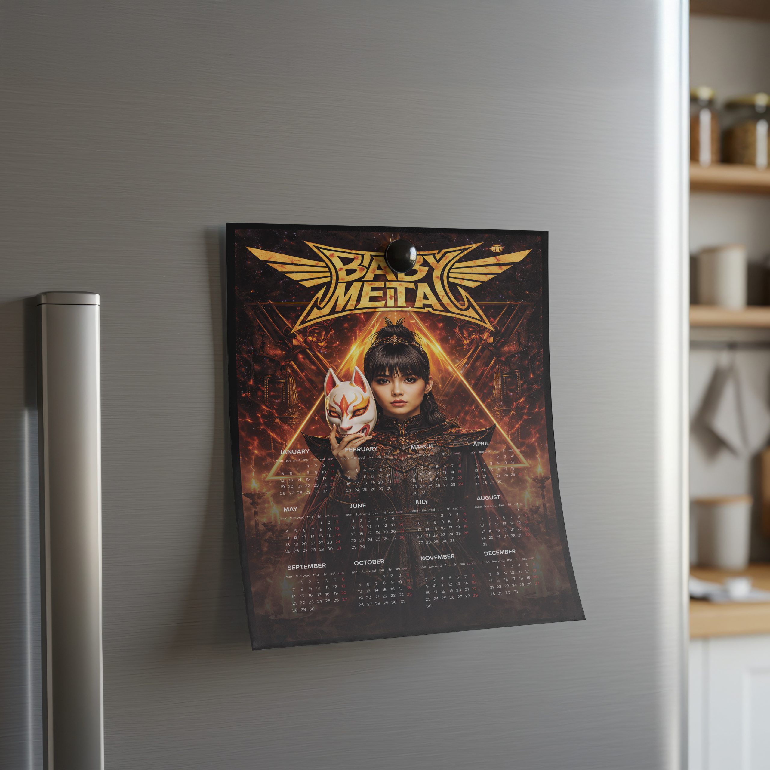 Baby Metal A3 Wall Calendar — Dark Art Print for 2026 - Image 2
