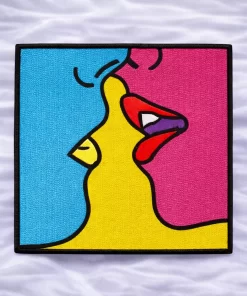 Pop Art Kiss Patch | 10×7 cm Sublimated Modern Art Patch