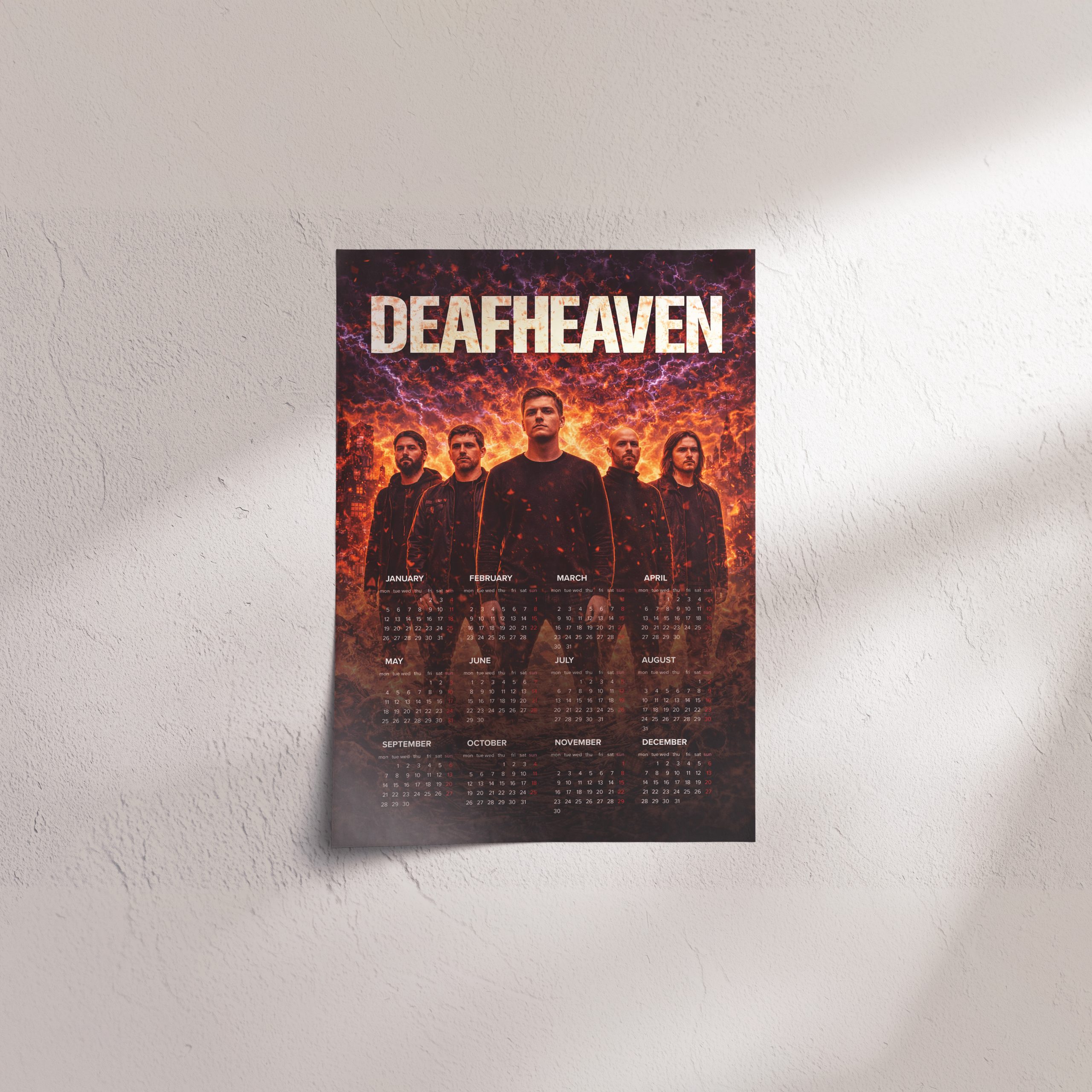Deafheaven A3 Wall Calendar — Dark Art Print for 2026