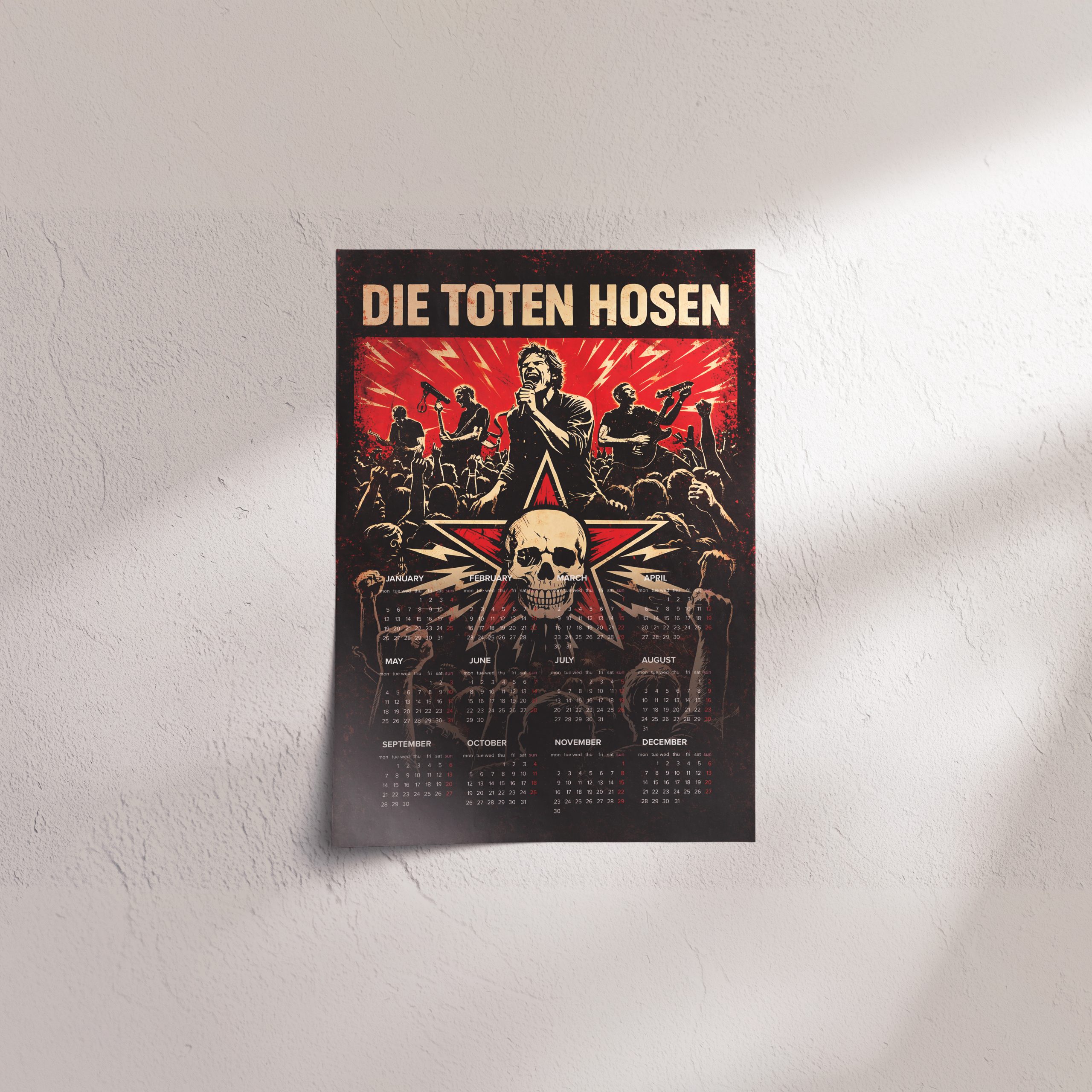 Die Toten A3 Wall Calendar — Dark Art Print for 2026